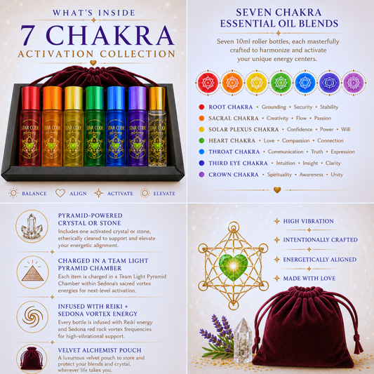 7 Chakra essential oil set contents — STAR CODE Alchemy Sedona