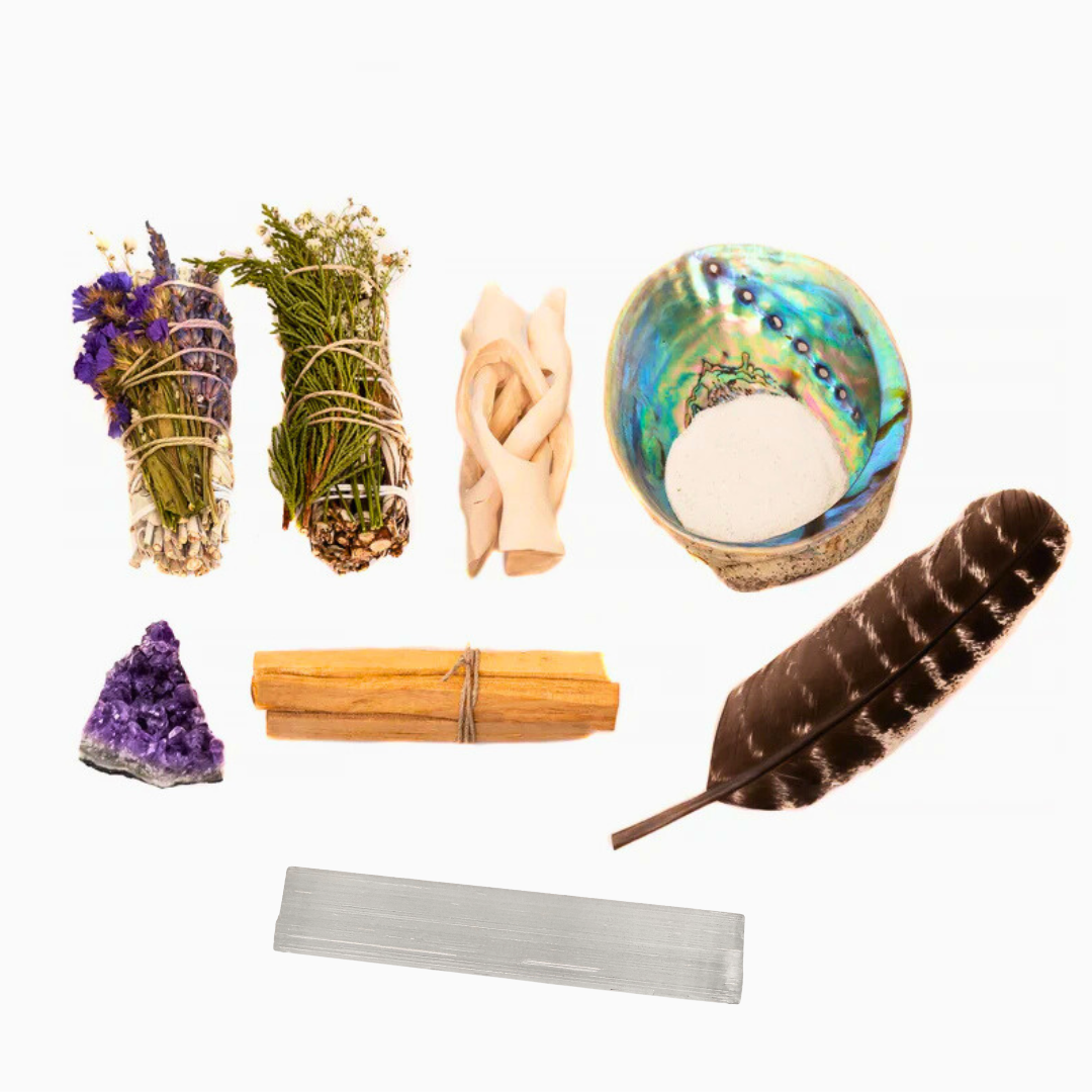 SEDONA DELUXE LAVENDER CRYSTAL SAGE SMUDGE KIT