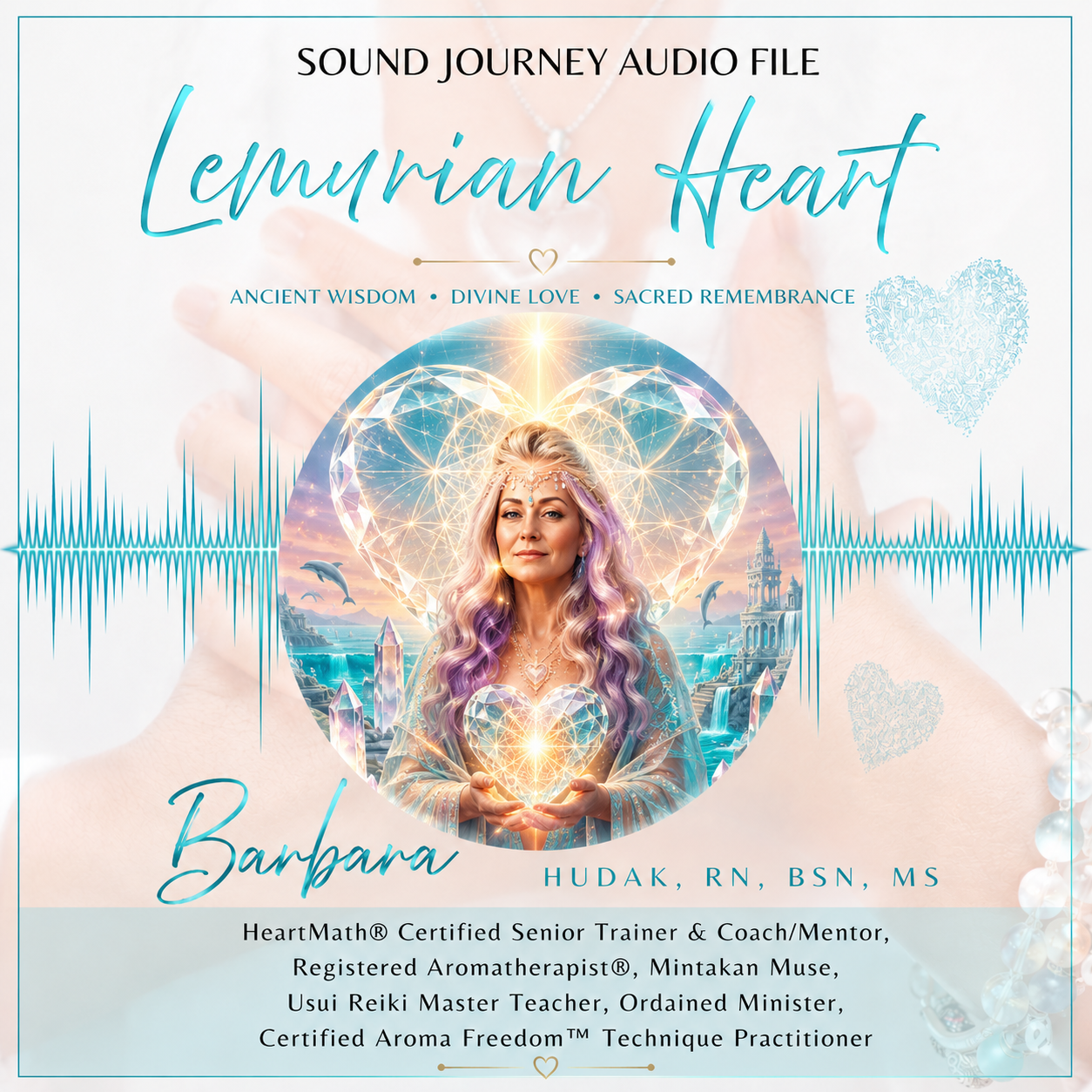 Album cover for 'Lemurian Heart' audio file featuring Barbara Hudak, RN. Mintakan Muse