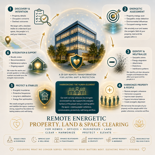 REMOTE ENERGETIC PROPERTY, LAND and SPACE CLEARING (SMALL OFFICE with fewer than 100 employees) 28-day process)