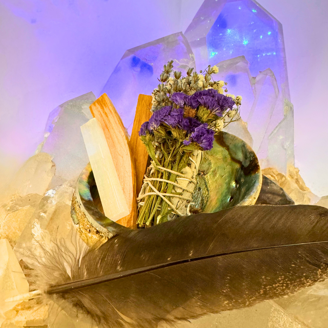 SEDONA DELUXE LAVENDER CRYSTAL SAGE SMUDGE KIT