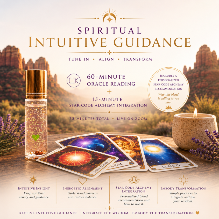 Spiritual intuitive guidance 75-minute Zoom session with roll-on — STAR CODE Alchemy