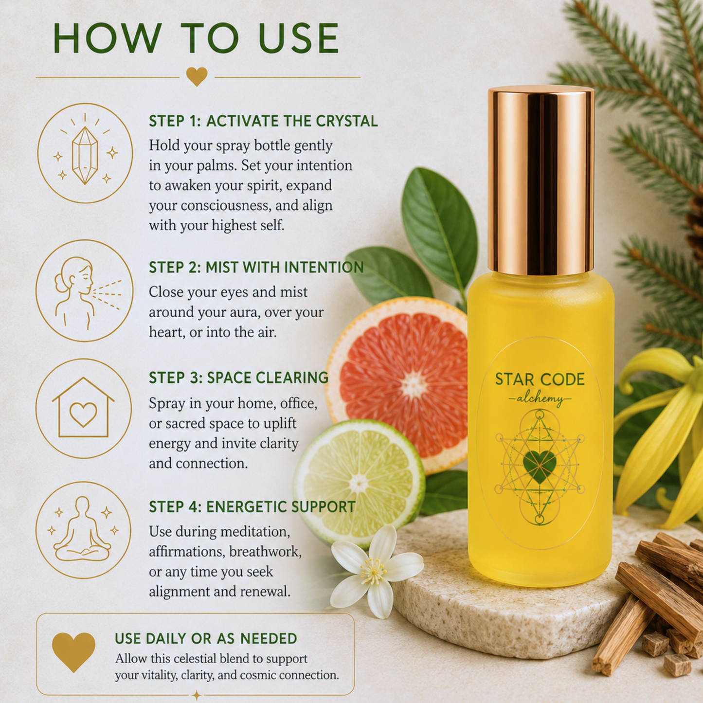 Starseed Activation botanical mist how to use — STAR CODE Alchemy Sedona